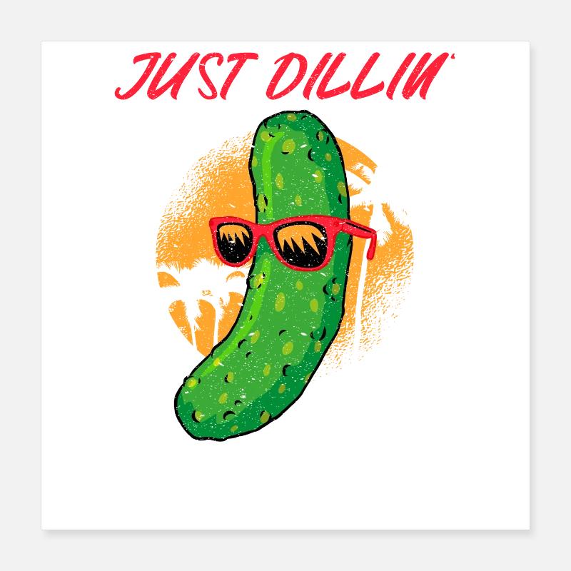 Juste Dillin Cool Concombre Chill Vintage Poster 40 x 40 cm