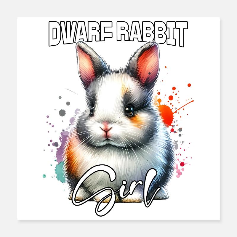Dwarf Rabbit Girl Dwarf Rabbit Poster 16" x 16" (40x40 cm)