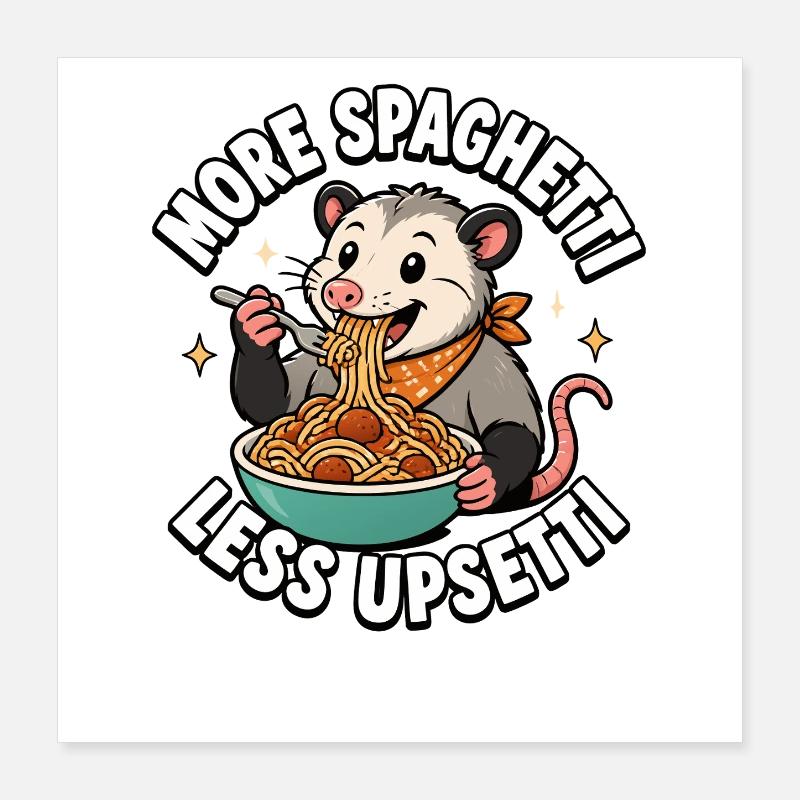 Plus de spaghettis, moins de problèmes, des enfants qui se séparent Poster 40 x 40 cm
