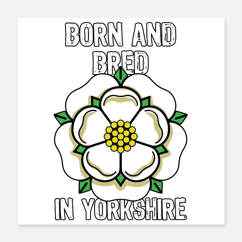 Dans le comté du Yorkshire, fière fleur du drapeau du Yorkshire Poster 40 x 40 cm