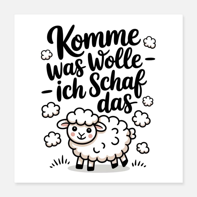 Komme Was Wolle Ich Schafe Das Poster 40x40 cm