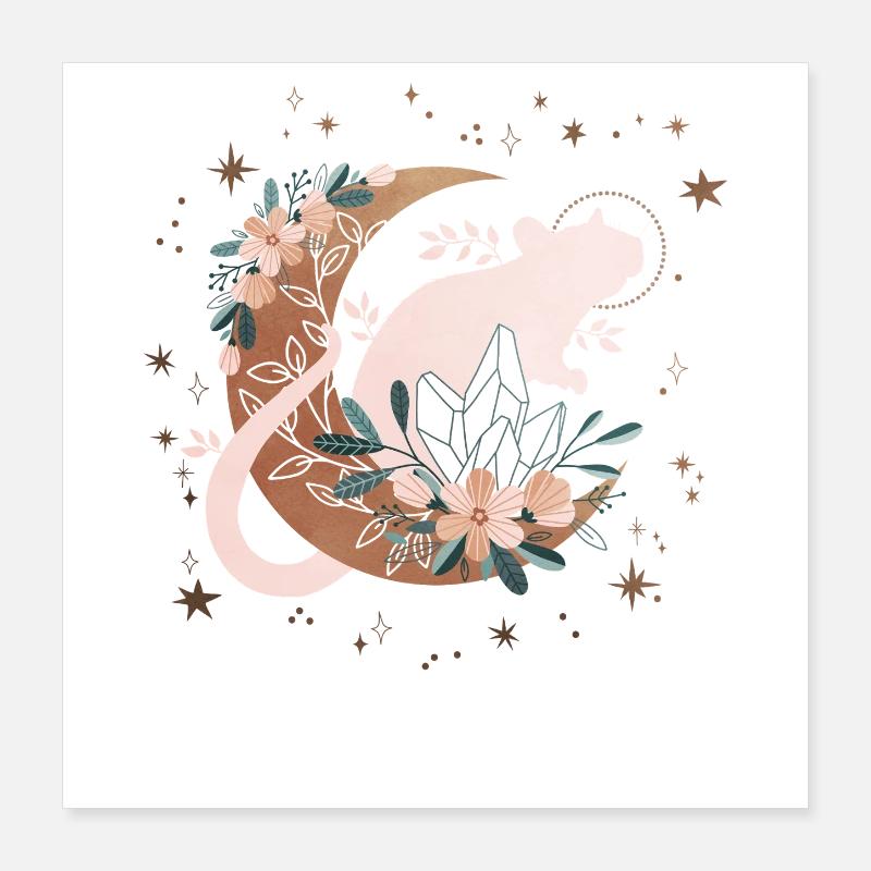 Rat Lunaire Céleste Poster 40 x 40 cm