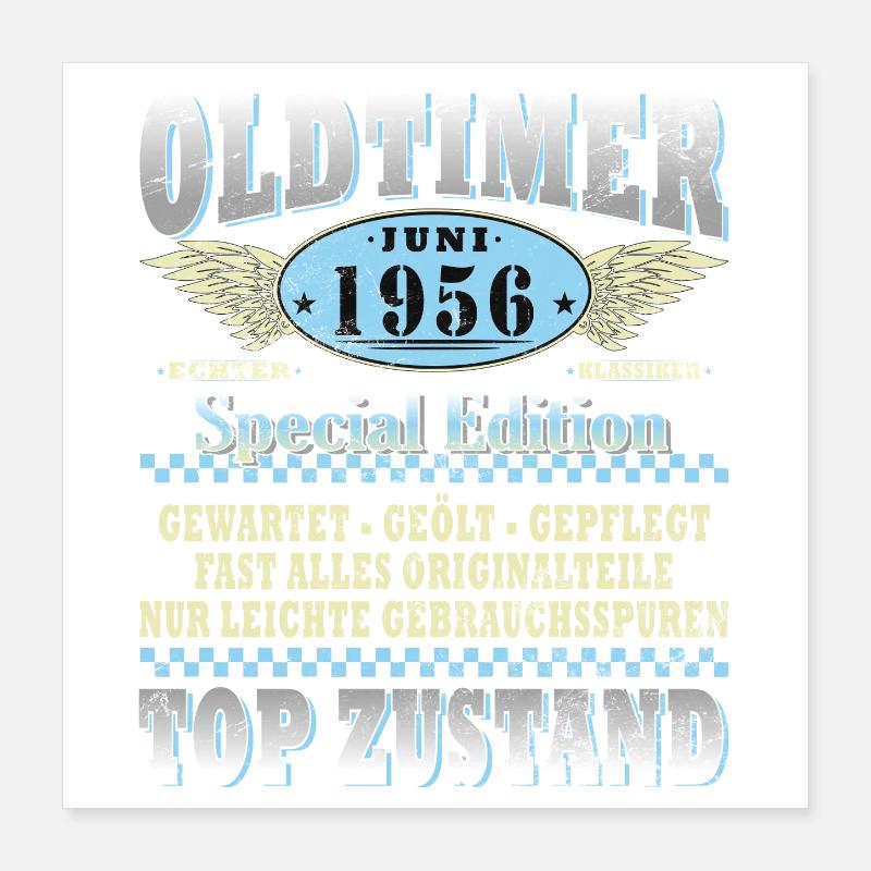 Oldtimer Juni 1956 | Geburtstag Geschenk Poster 40x40 cm