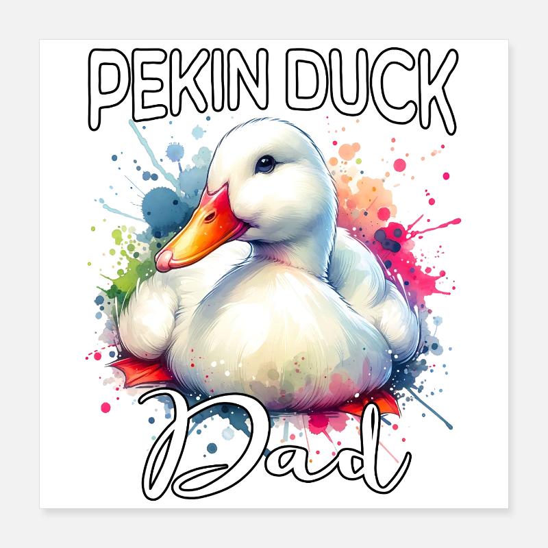 Papa canard laqué Poster 40 x 40 cm