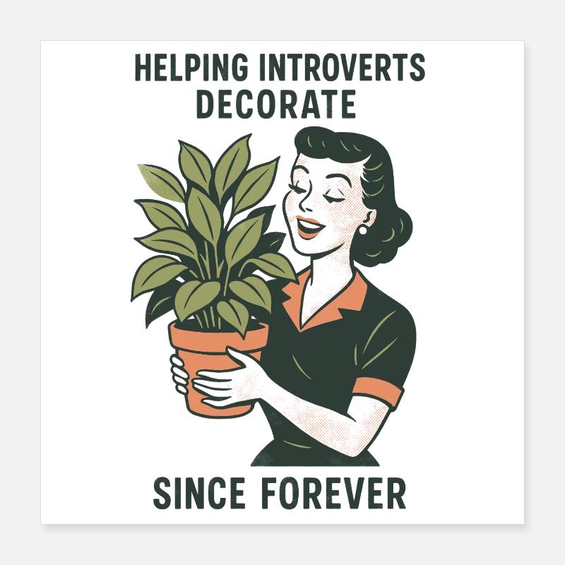Decor for introverts | Plants Poster 16" x 16" (40x40 cm)