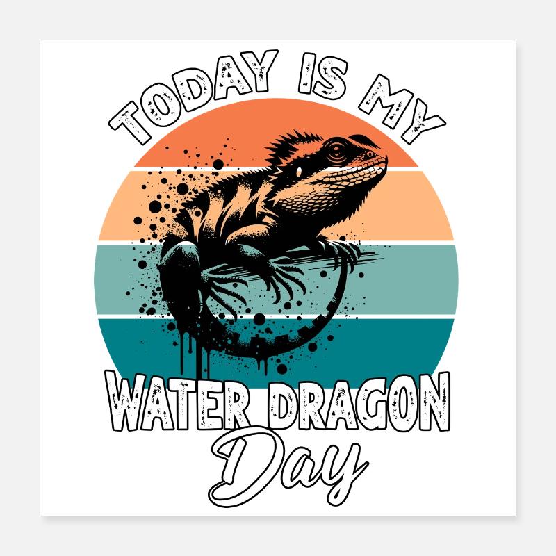 Chinese Water Dragon Poster 16" x 16" (40x40 cm)