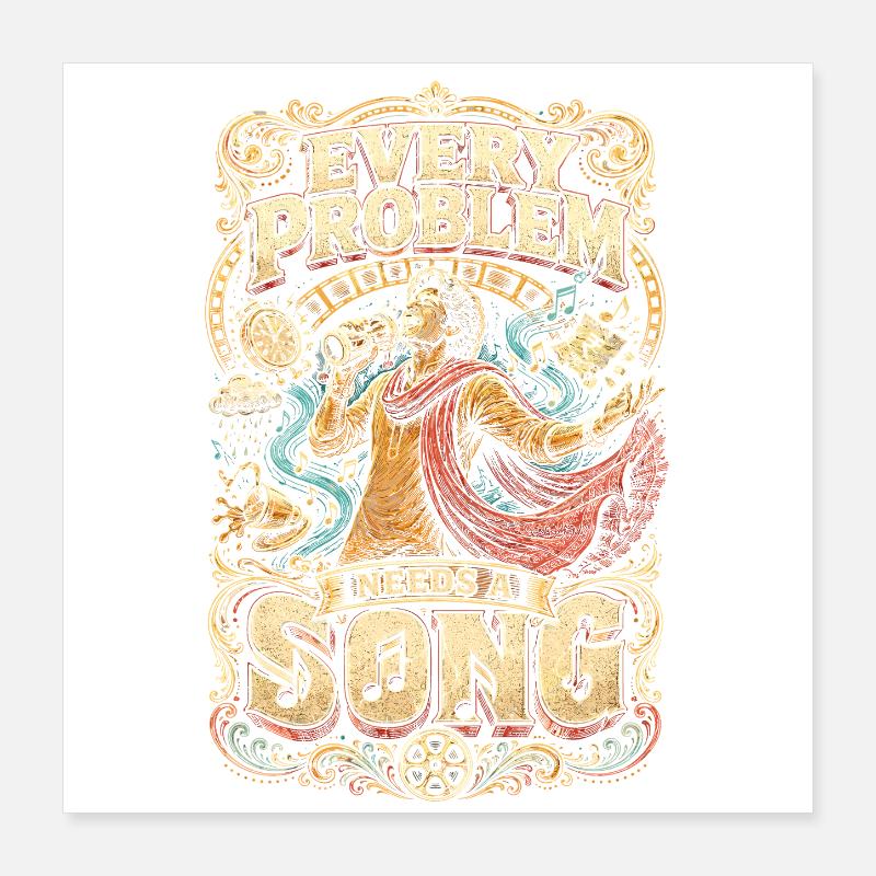 Bollywood Every Problem Needs A Song Poster 40x40 cm