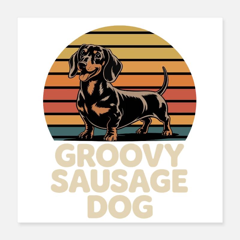 Groovy Dackel Poster 40x40 cm