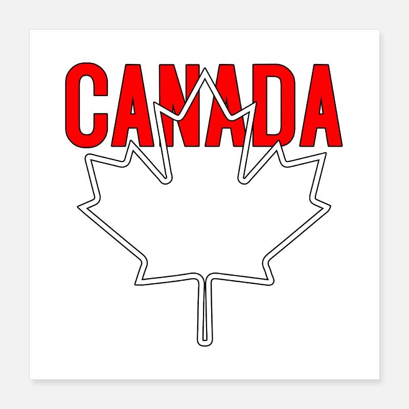 Canada Flag Maple Leaf Canadian Poster 16" x 16" (40x40 cm)
