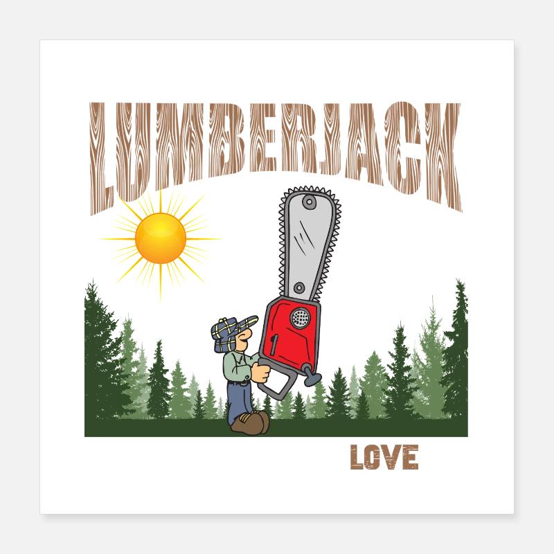 Skilled Crazy Lumberjack Poster 16" x 16" (40x40 cm)