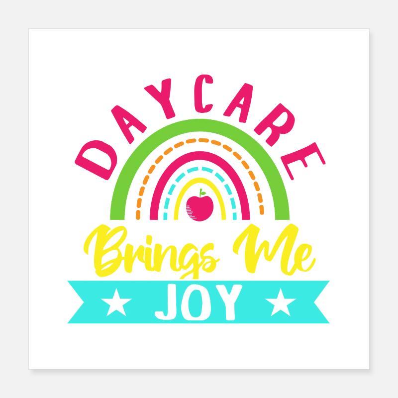 Pre K Teacher Brings Me Joy Kindergarten Teacher Poster 16" x 16" (40x40 cm)