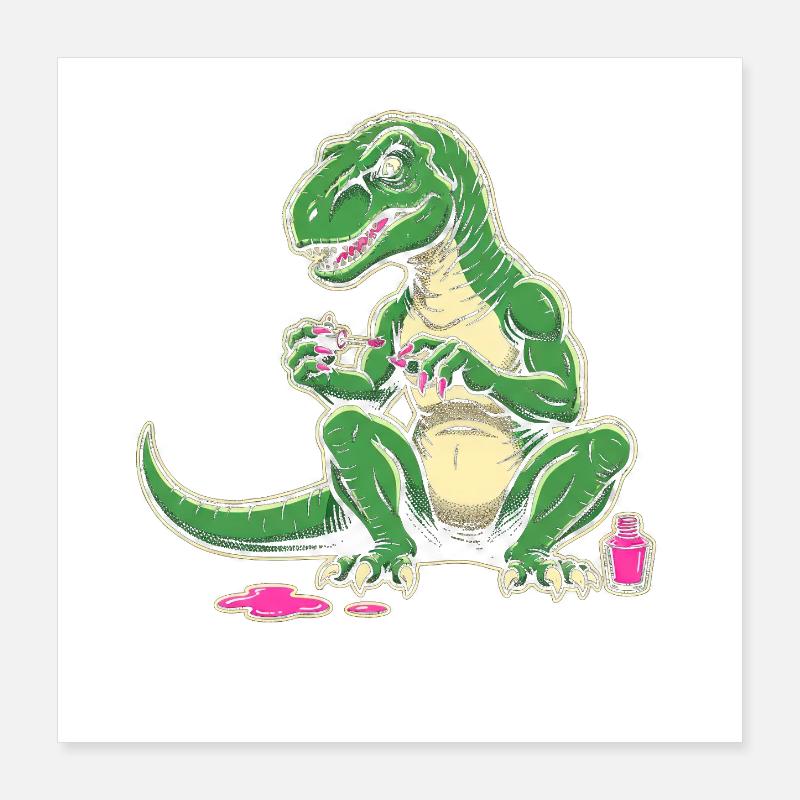 Chaos de vernis à ongles Dino Poster 40 x 40 cm