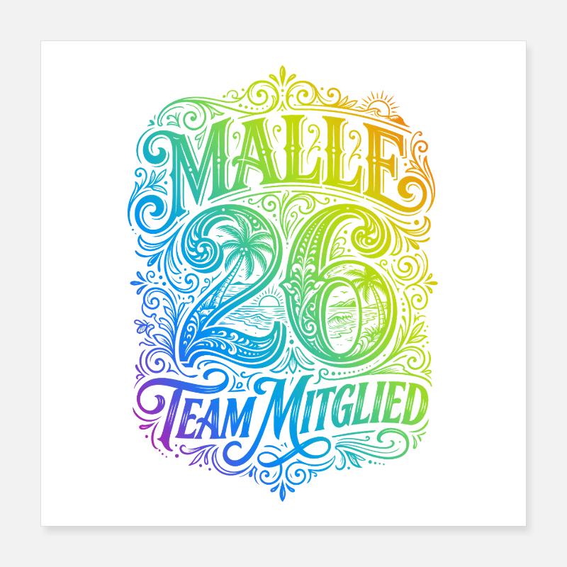 Malle 26 Multicolore Poster 40 x 40 cm