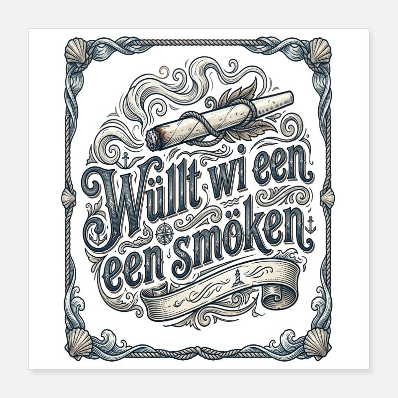 Low German stoner humor North Sea Moin Spruch Poster 16" x 16" (40x40 cm)