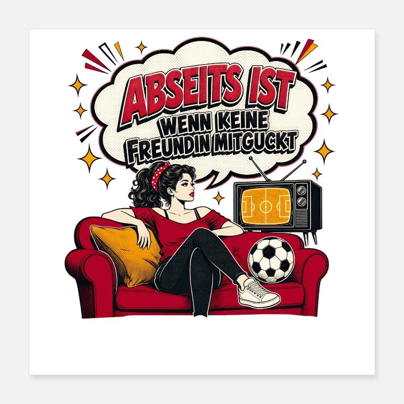 Abseits ist Retro Couch Pop-Art Poster 40x40 cm