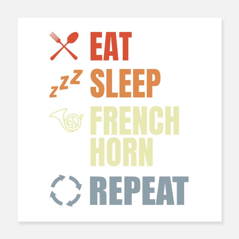Mange Dorme, cor français, répéter Poster 40 x 40 cm