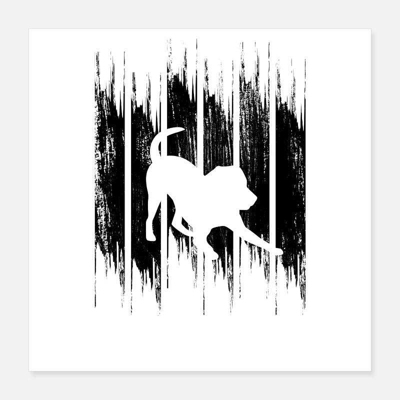 Dessin de chien Poster 40 x 40 cm
