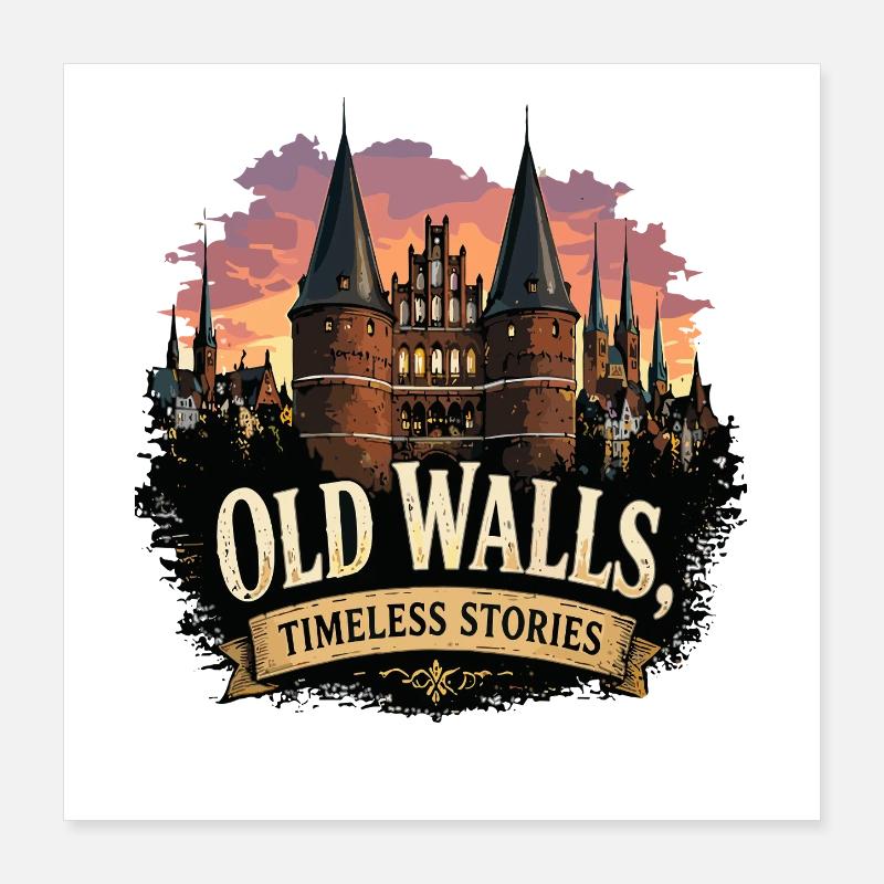 Lübeck Stadmauer Poster 40x40 cm