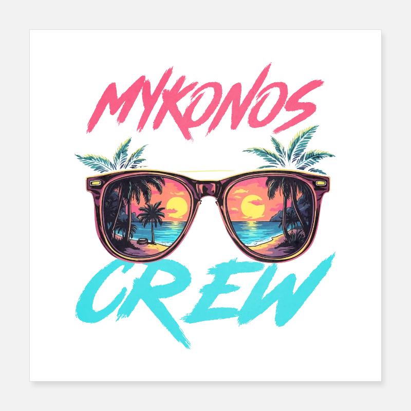 Équipe de fête de Mykonos Poster 40 x 40 cm