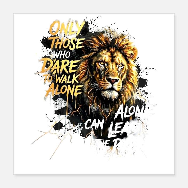 Leader de la motivation en Lion Poster 40 x 40 cm