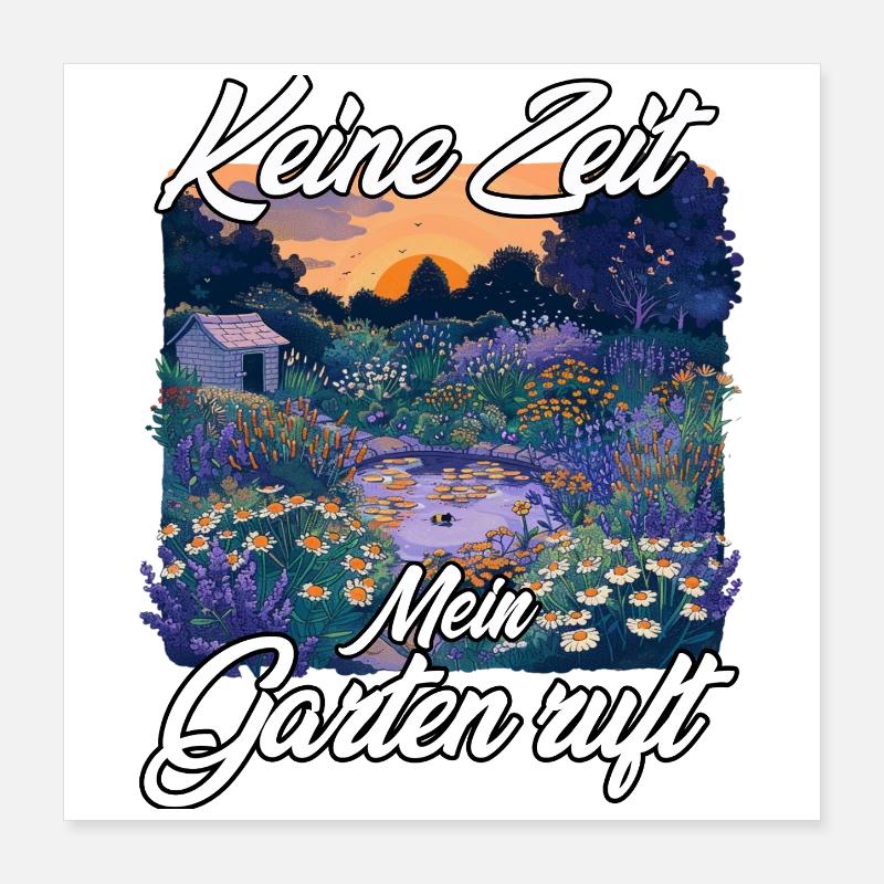 Schrebergarten Hochbeet Gemüsebeet Gartenfreund  Poster 40x40 cm