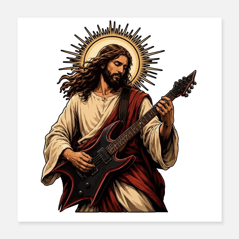 Heiliger Gitarrist Poster 40x40 cm