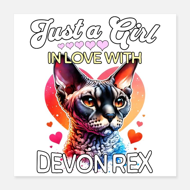 Devon Rex Girl Poster 16" x 16" (40x40 cm)