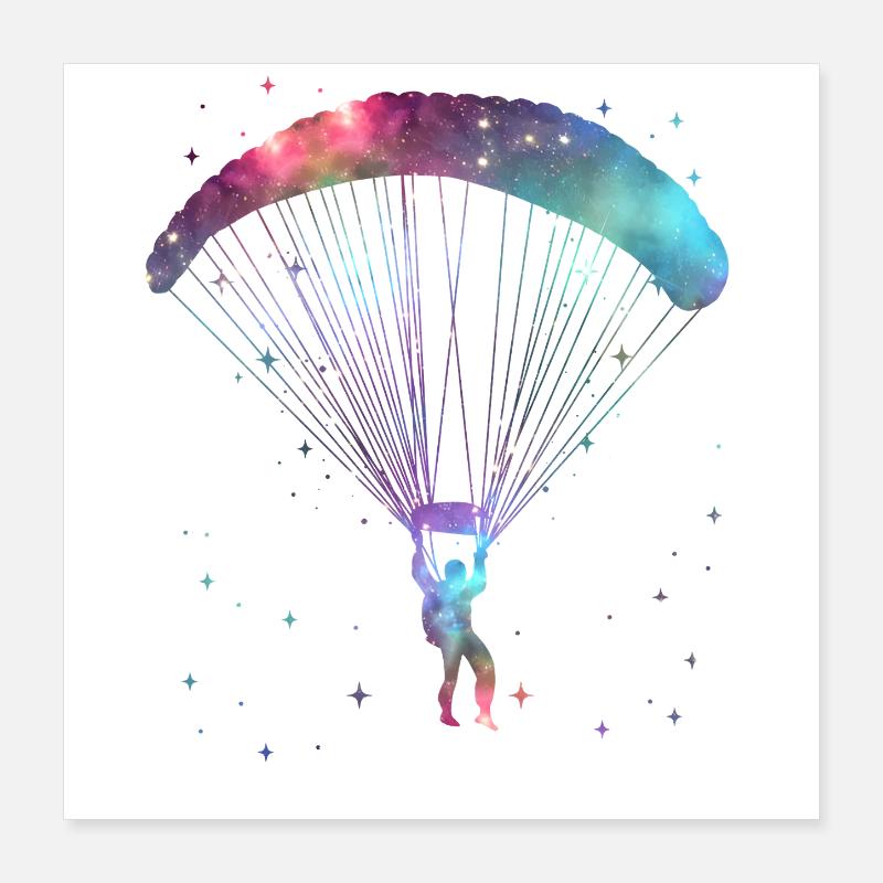 Paragliding Gleitschirmfliegen Gleitschirm Poster 40x40 cm