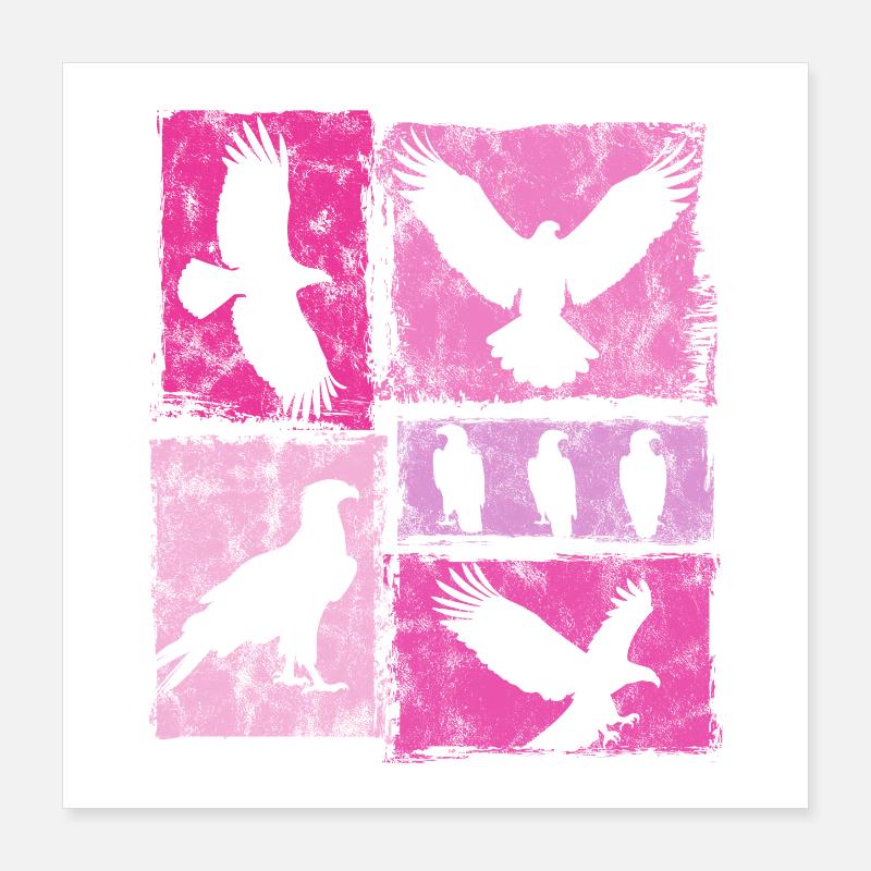 Silhouettes graphiques rétro Eagle Poster 40 x 40 cm