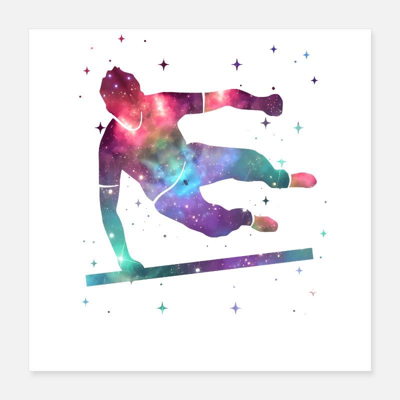 Parkour spatial Freerunner Course Enfants Freerunning Freerunning Poster 40 x 40 cm