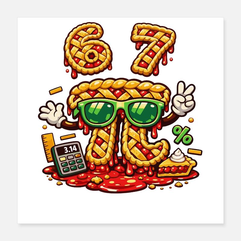 Conception de gâteau mathématique pour l’anniversaire 67 du Pi Day Poster 40 x 40 cm