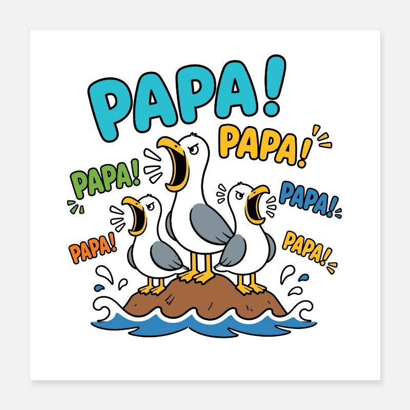 PAPA MÖWE Poster 40x40 cm