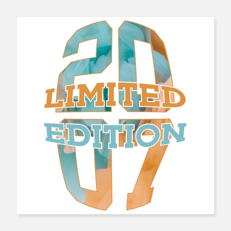 ÉDITION LIMITÉE 2007 19 ANS 19E ANNIVERSAIRE Poster 40 x 40 cm