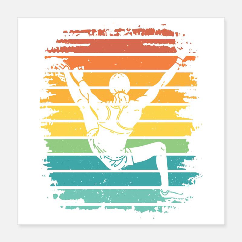 Boulderer Boulder Bouldern Poster 40x40 cm