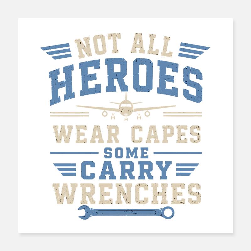 Aircraft Mechanic Aviation Technology Maintenance Poster 16" x 16" (40x40 cm)