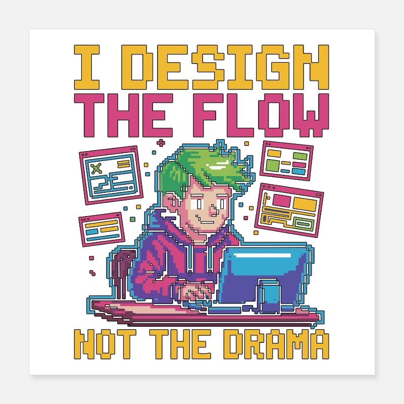 UX/UI Designer I Design The Flow User Experience Poster 40x40 cm