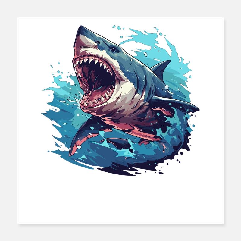 Mégalodons Mégalodon Poster 40 x 40 cm