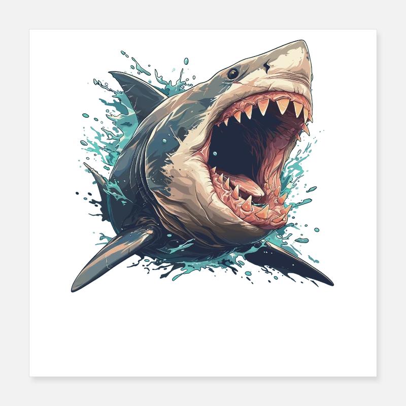 Mégalodons Mégalodon Poster 40 x 40 cm