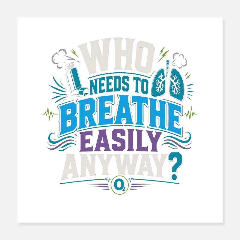 Asthme Asthmatiques Poster 40 x 40 cm