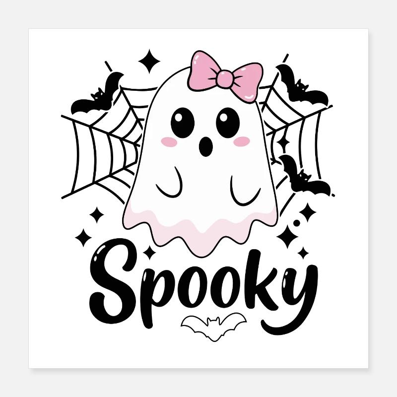 Spooky Ghost Halloween Poster 16" x 16" (40x40 cm)