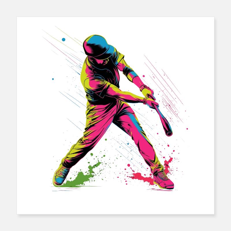Joueur de baseball Steamwave Poster 40 x 40 cm