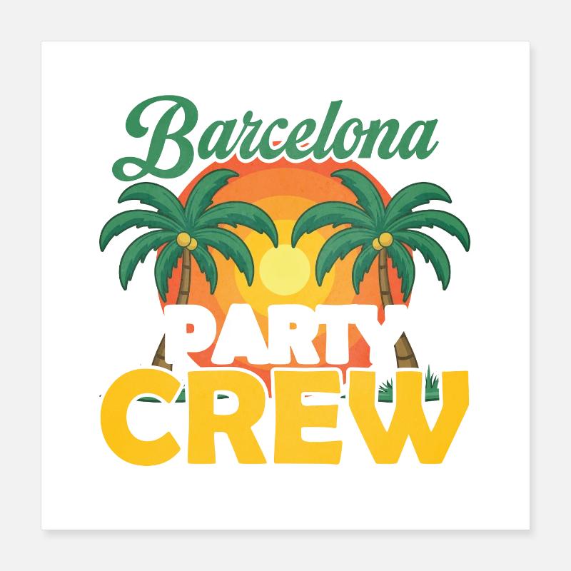 Barcelone Party Crew Poster 40 x 40 cm
