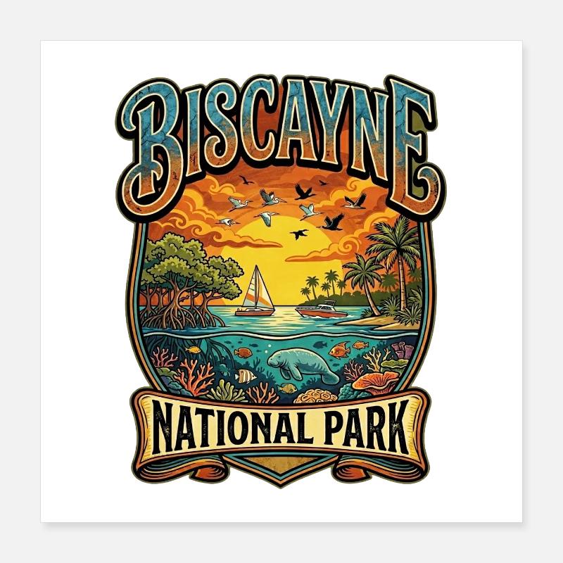 Paradis côtier du parc national de Biscayne Poster 40 x 40 cm
