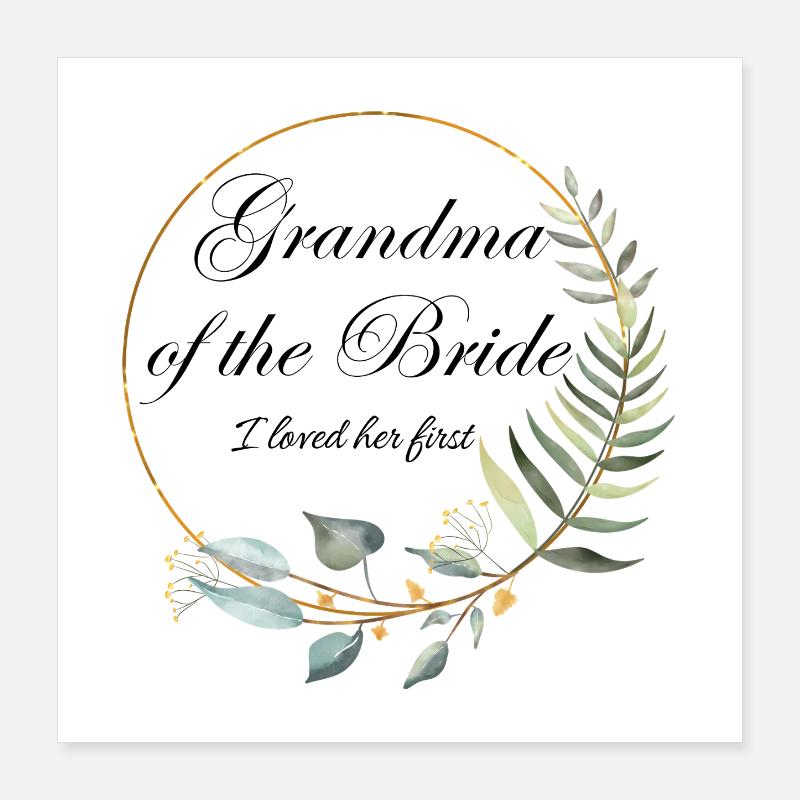 Großmutter der Braut Floral Poster 40x40 cm