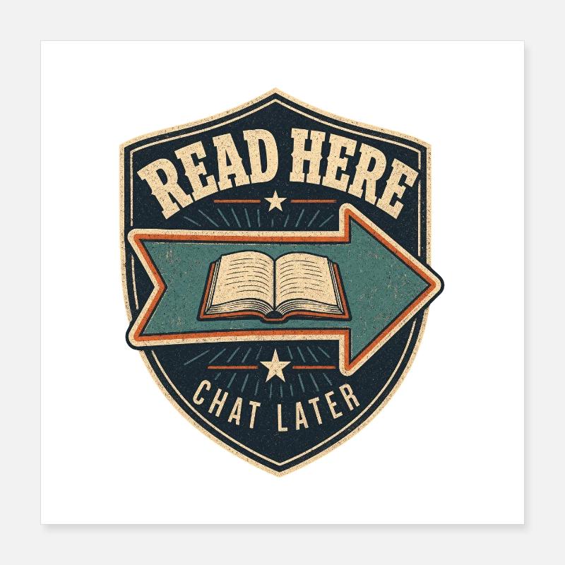 Silent Reading Club Read Here Chat Later Poster 40x40 cm