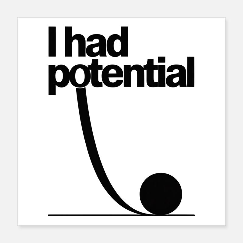 I Had Potential Science Physics Math Poster 16" x 16" (40x40 cm)