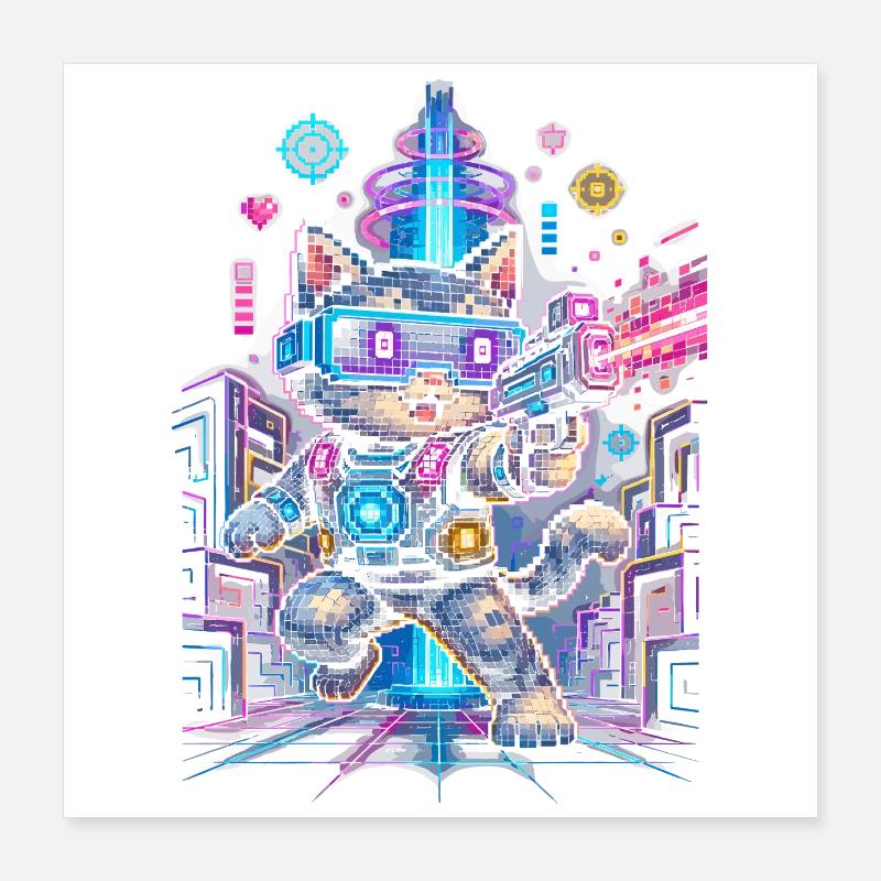 Laser Tag Katze Poster 40x40 cm