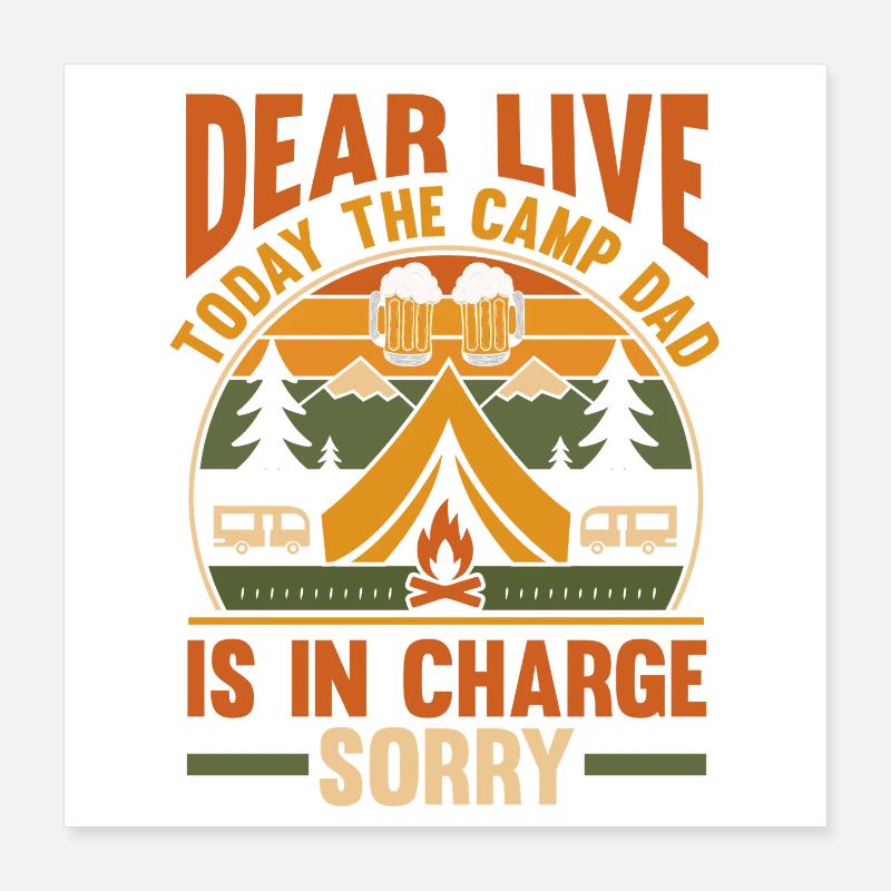 Camping Bonfire Camp Life Forest Camper Poster 16" x 16" (40x40 cm)