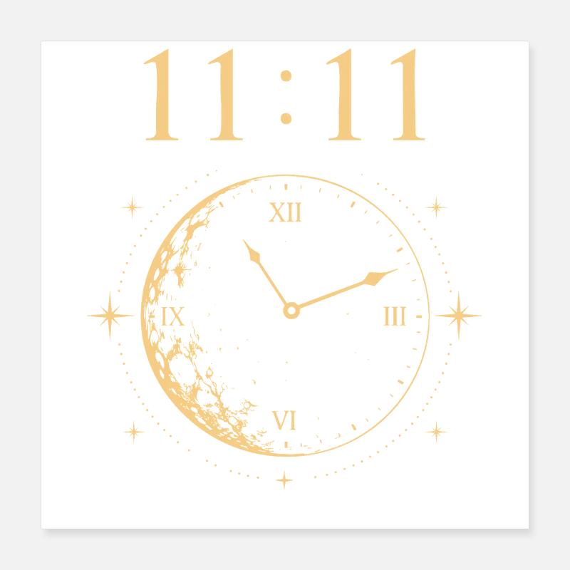 11:11 Moon Clock Poster 16" x 16" (40x40 cm)