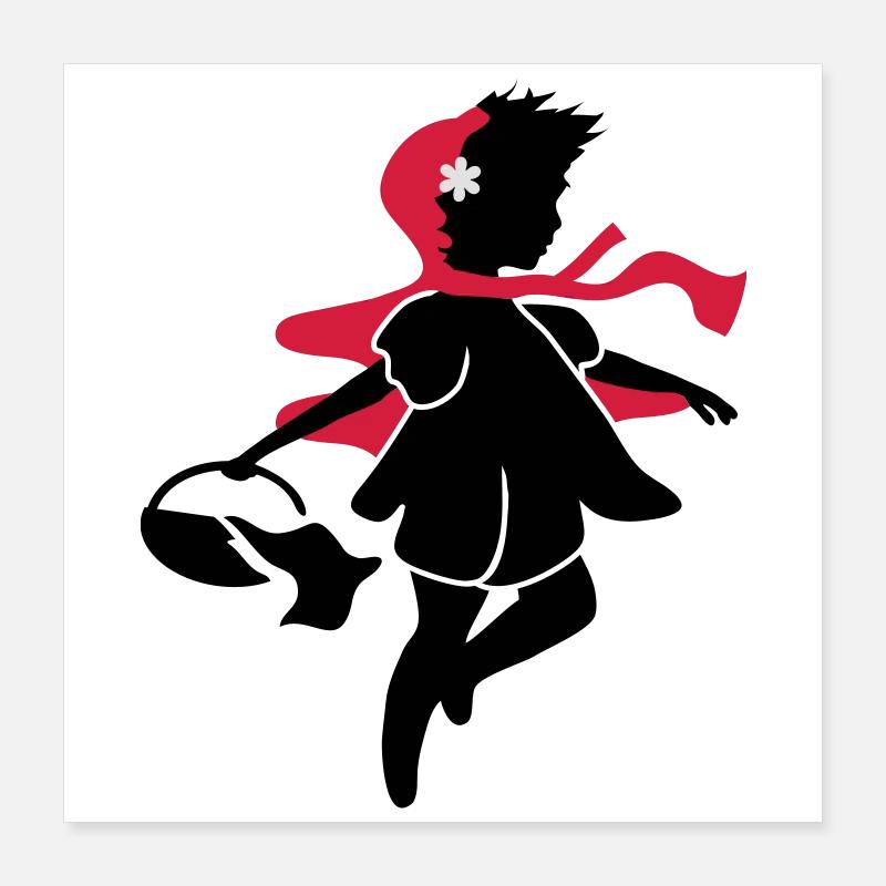 Le petit chaperon rouge sur le chemin de la Poster 40 x 40 cm